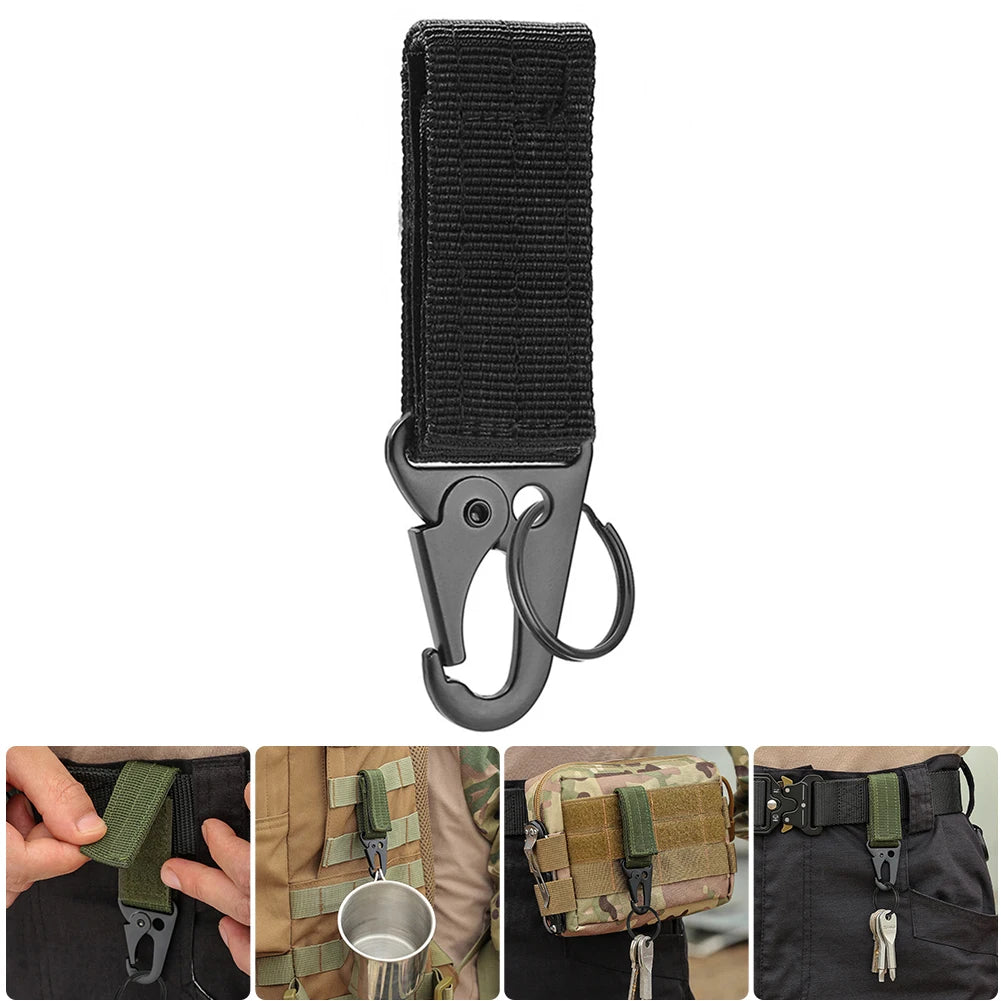 MOLLE Karabijnhaak van Nylon โ Tactische Bevestigingsclip voor Rugzak, Riem & Outdoor Uitrusting