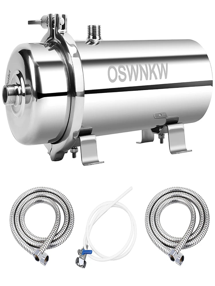 Whole House Water Purifier, 0.01um PVDF Pre-Filter, 1000L/H SUS304 Waterfilter, Continu Reinigbaar voor 5 Jaar