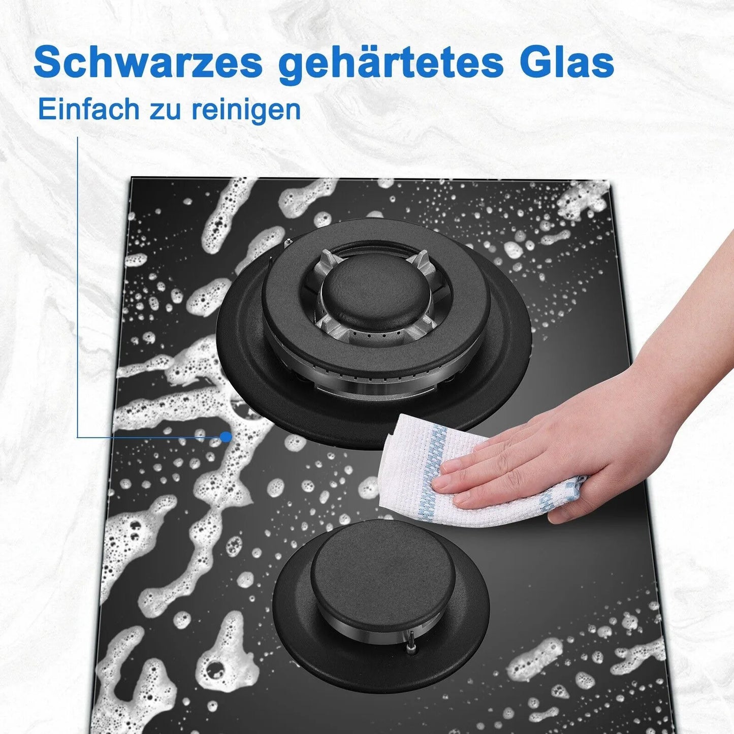 2-Pits Inbouwkookplaat – Keramisch Glas – Aardgas & Propaan – Elektronische Ontsteking