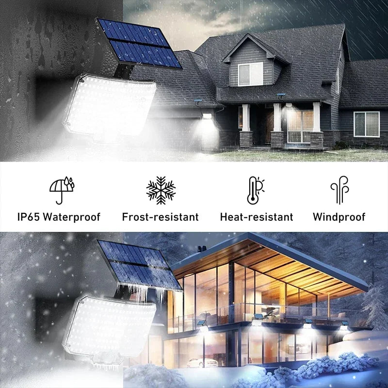 Superheldere Solar Bewegingssensor Lamp – Waterdichte IP65 LED Tuin- en Muurverlichting met 3 Werkstanden