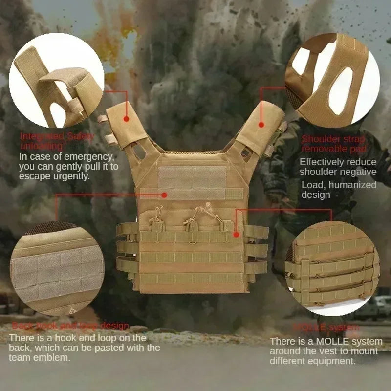 Taktische Nylonweste – MOLLE-Kampfkörperschutz, Airsoft-Jagdausrüstung, wasserabweisende Weste