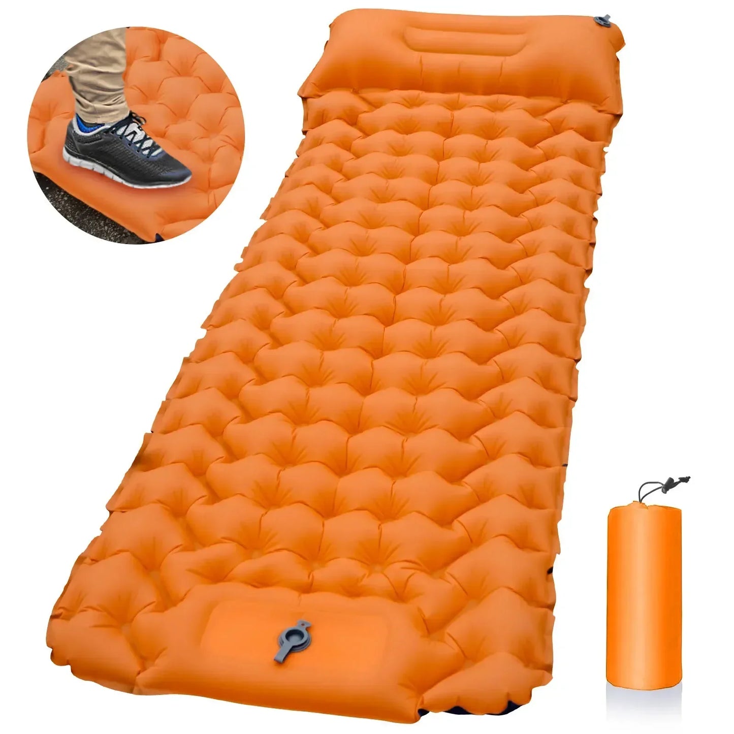 Aufblasbare Campingmatratze mit Kissen – ultraleichte, wasserdichte Schlafmatte für Outdoor-Aktivitäten