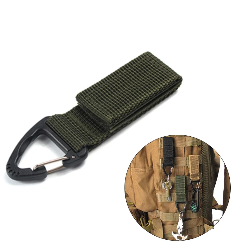 MOLLE Karabijnhaak van Nylon โ Tactische Bevestigingsclip voor Rugzak, Riem & Outdoor Uitrusting