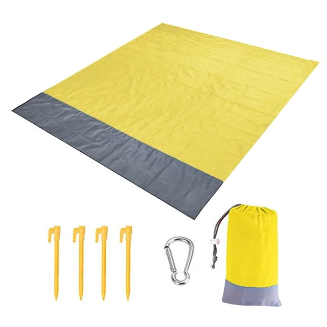 Oversized Beach Towel Mat, Sand-Free en Waterdichte Strandmat, Winddichte Picnic Deken met 4 Haringen voor Buiten en Kamperen