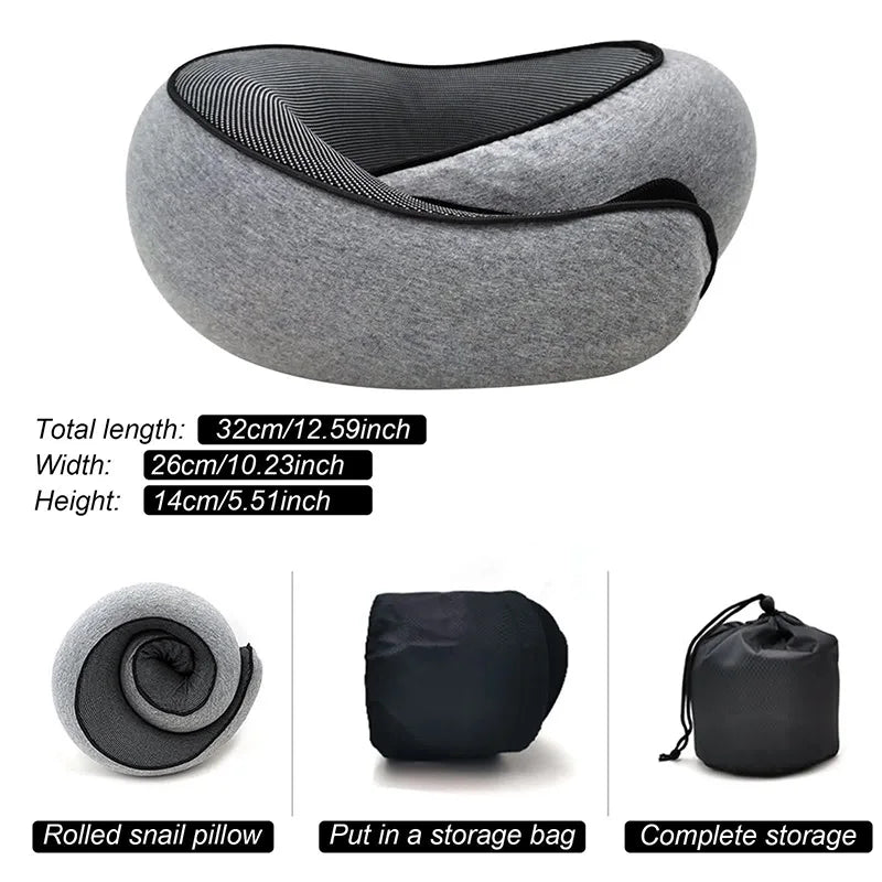 Travel Neck Pillow – U-vormig Geheugenfoam Reiskussen voor Neksteun, Anti-Snurk en Ademhaling, Verstelbaar en Draagbaar