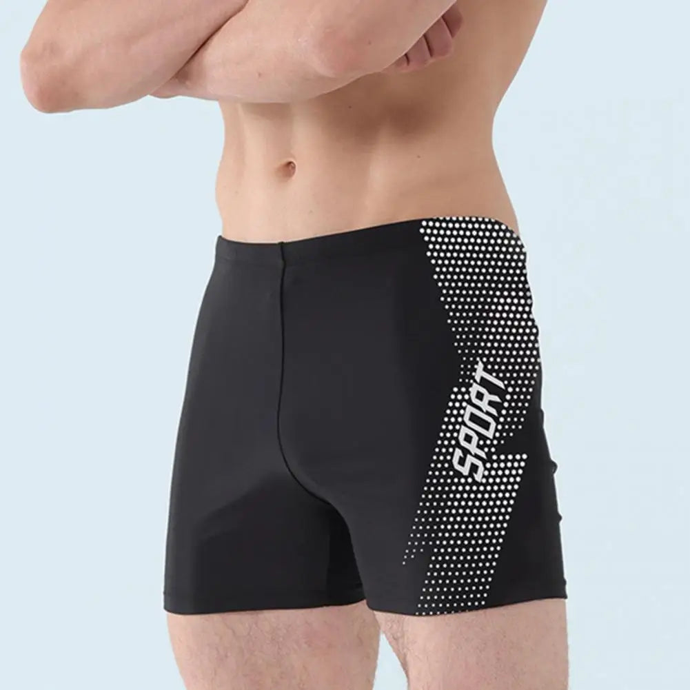 Sneldrogende Zwembroek voor Mannen - Hoge Taille Zwemshorts met Slim Fit en Gedrukt Ontwerp voor Zomer Strand