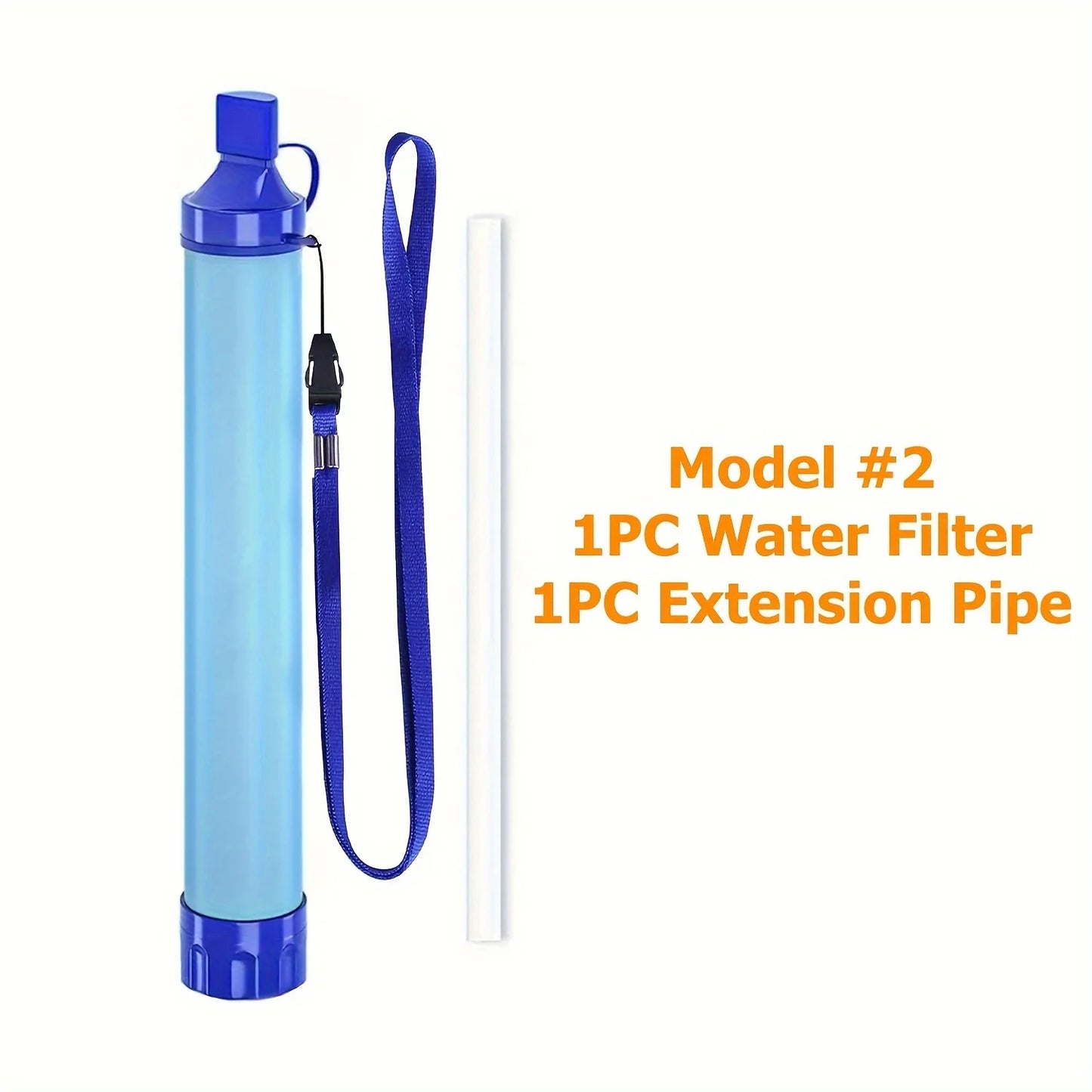Tragbarer Wasserfilter – Survival-Strohhalm mit 0,01 Mikron 4-Stufen-Filtersystem für Outdoor und Survival