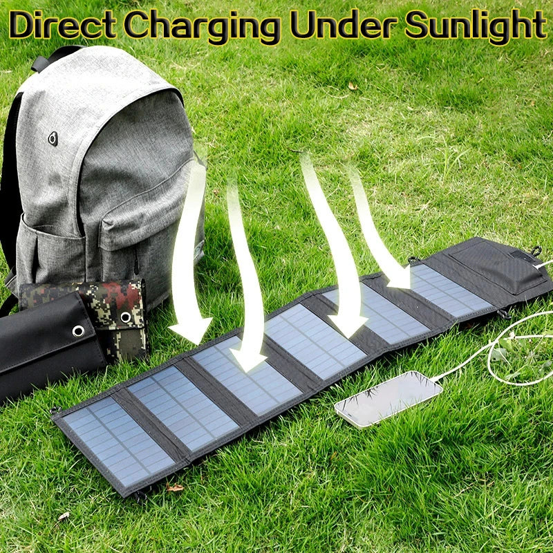 6-voudig 800W Opvouwbaar Zonnepaneel | 20W/h Draagbare Monokristallijne Solar Charger met USB 5V DC