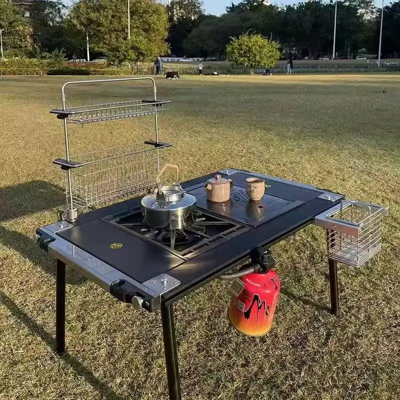 Camping IGT Tafelpoten | Rvs Drie-Gang Telescoop Tafelpoten voor Picknick en Outdoor IGT Setup