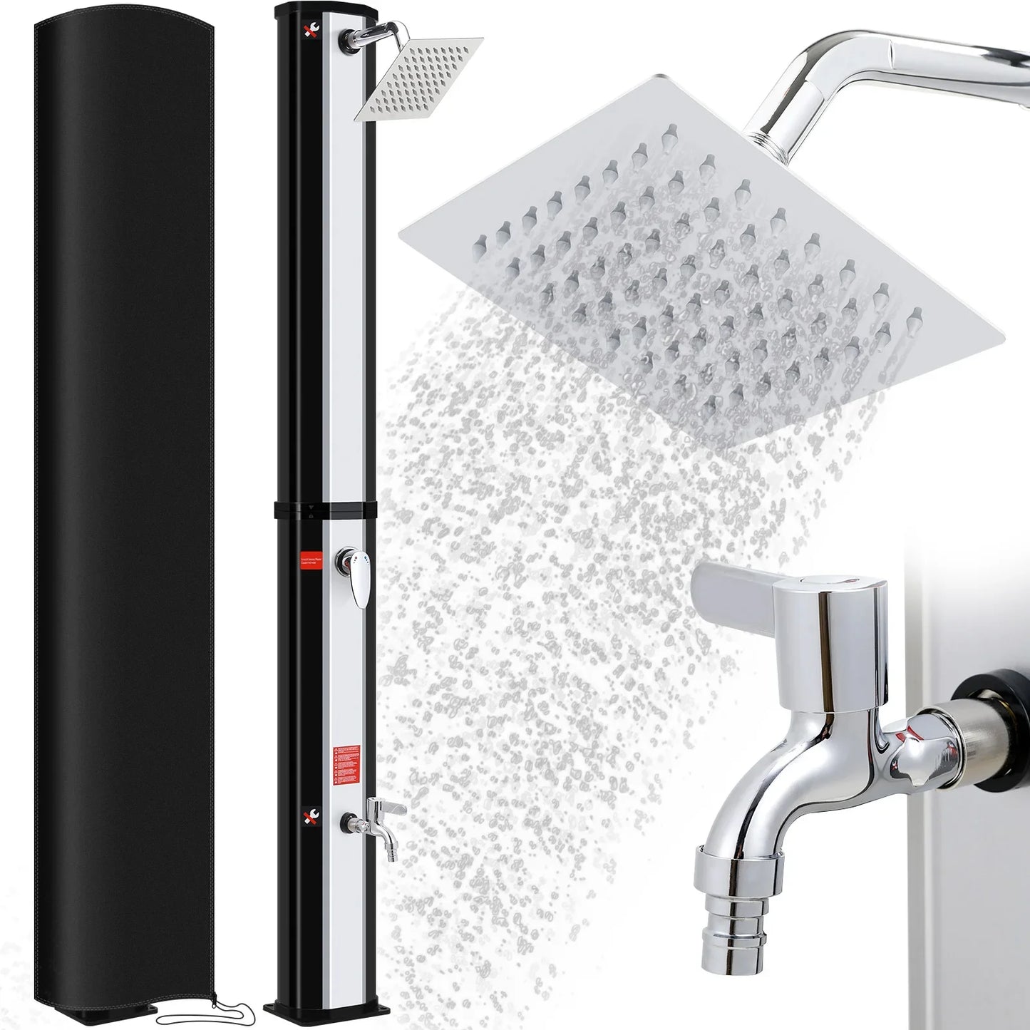 35L/40L Solar Tuindouche – Warm & Koud Water, Aluminium Outdoor Douche voor Zwembad, Tuin & Strand
