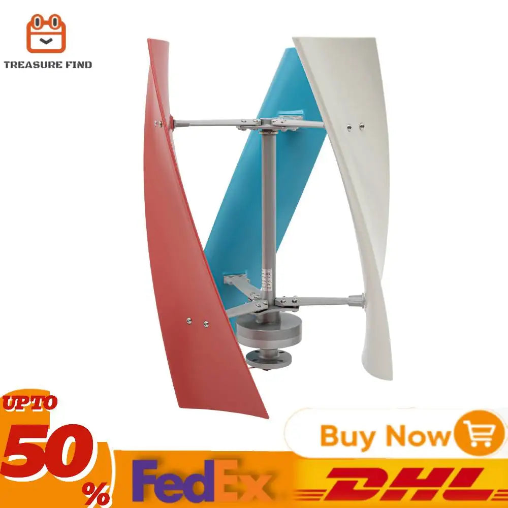 3-Phase Vertical Wind Turbine Generator – 400W 12V Windmill with Controller for Home, Boats, Cabins, and Industry