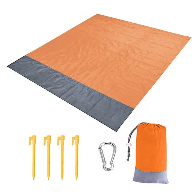 Oversized Beach Towel Mat, Sand-Free en Waterdichte Strandmat, Winddichte Picnic Deken met 4 Haringen voor Buiten en Kamperen