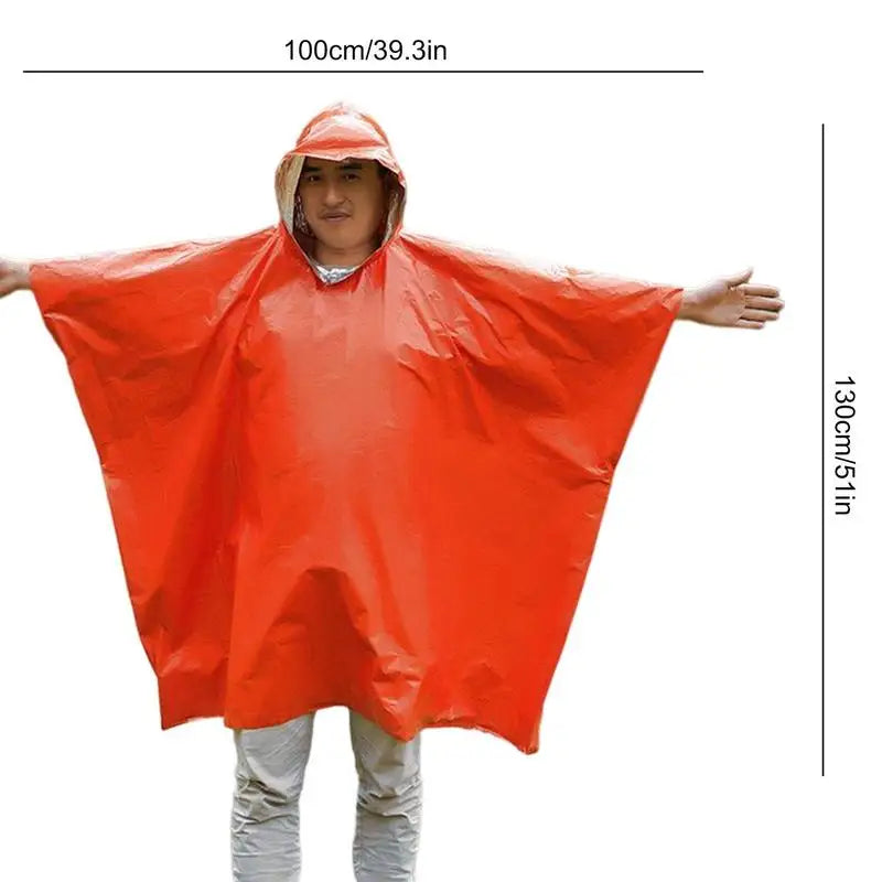 Rain Poncho & Thermal Blanket, All-Weather Outdoor Bescherming voor Camping, Hiking en Reizen, Herbruikbaar en Lichtgewicht