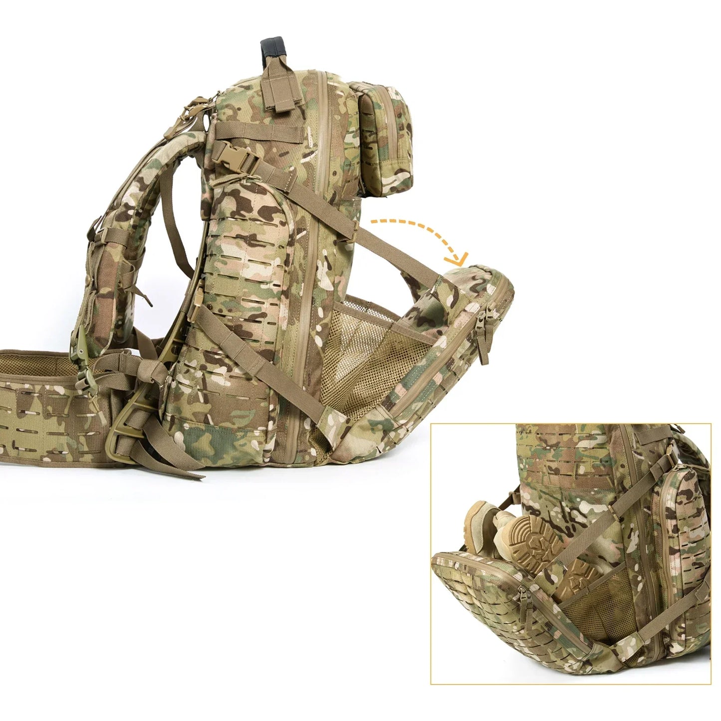 60L Militärischer taktischer Rucksack – 1000D Nylon MOLLE Outdoor-Rucksack für Wandern & Camping