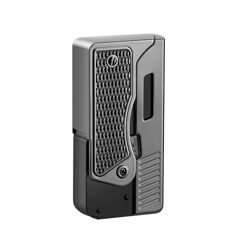 Winddichte Gas Elektrische Plasma Aansteker C-Type USB Oplaadbaar, Vouwbare Gun Butaan Torch Turbo Jet Vlam voor Sigaren – Cadeau voor Mannen