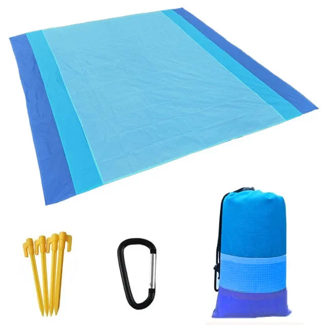 Oversized Beach Towel Mat, Sand-Free en Waterdichte Strandmat, Winddichte Picnic Deken met 4 Haringen voor Buiten en Kamperen
