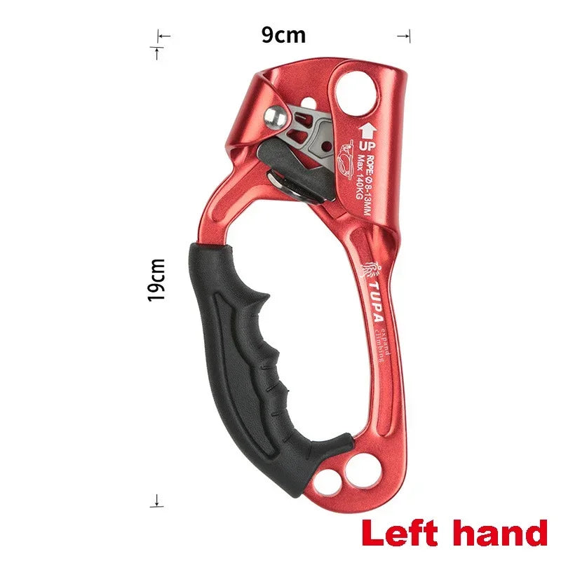 Professionele Outdoor Klimhand Ascender | Links en Rechts Hand Klimgerei voor Touwklimmen en Bergbeklimmen