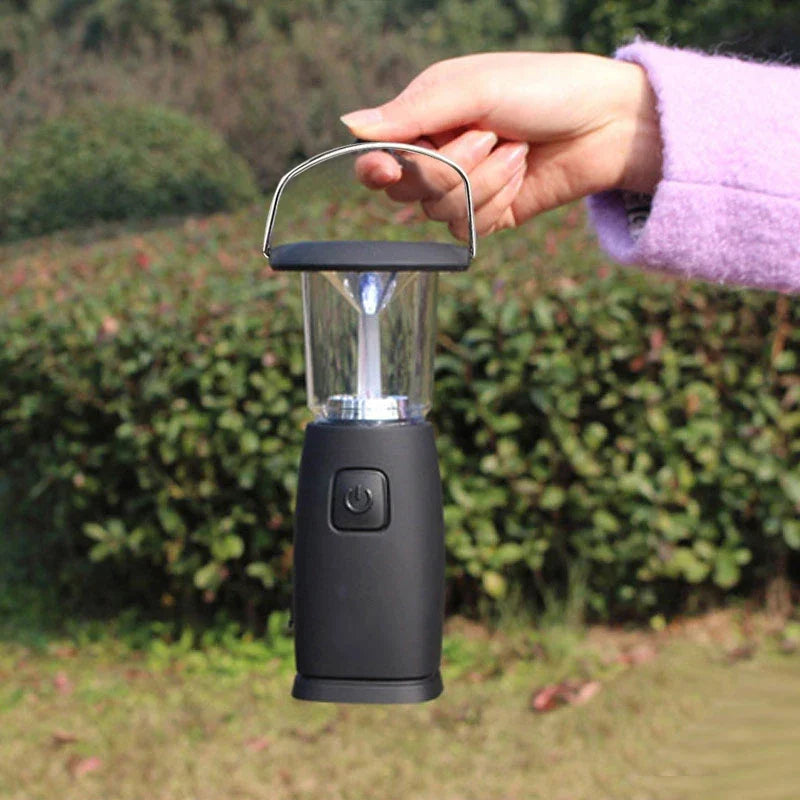 6 LED Solar- en Dynamo-aangedreven Campinglamp - Draagbare Outdoor Lantaarn voor Kamperen en Survival