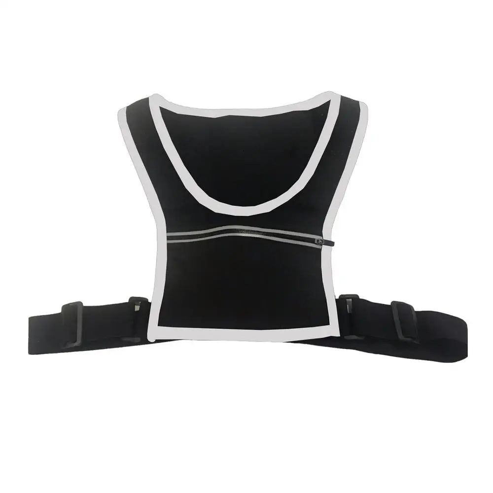 Reflective Running Vest met Mobiele Telefoonhouder, Rugzak voor Fietsen, Hardlopen en Sport, Veiligheidshesje met Reflecterende Strips en Verstelbare Tailleband