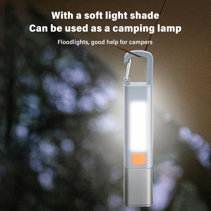 Superhelle LED-Taschenlampe XPE – Wiederaufladbare Campingleuchte mit Haken, Zoomfunktion und 3 Leuchtmodi