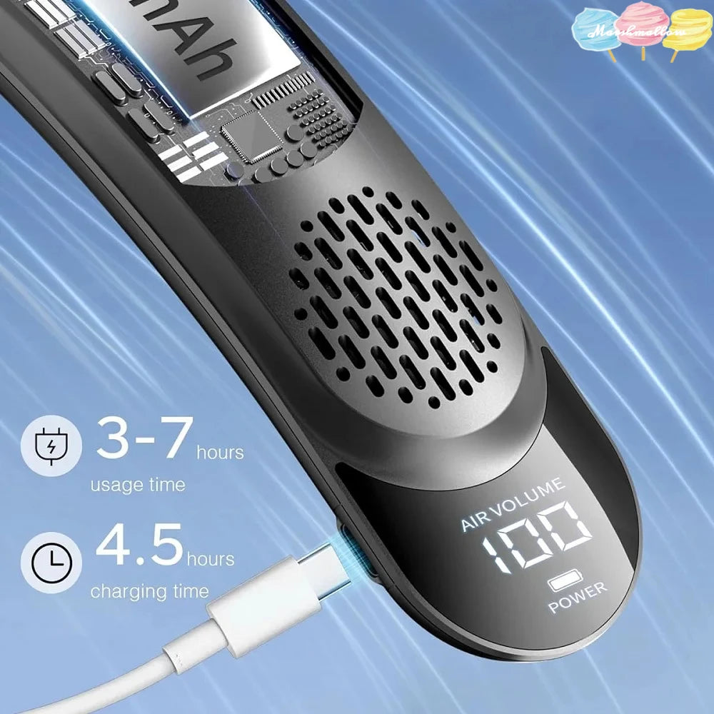 Draagbare Mini Nekventilator | 4000mAh Oplaadbare Bladloze Airconditioner | Stil & Draagbaar voor Zomer