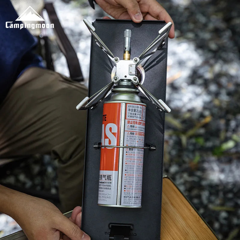 Black Camping Accessory Set | Draagbare Camp Keukentafel, Outdoor Gasfornuis Standaard en Vouwbare Tafel