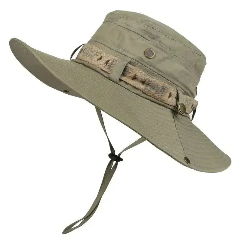 Zomer Bucket Hat voor Heren – UV-beschermende Outdoor Hoed met Brede Rand voor Hiking, Vissen & Strand