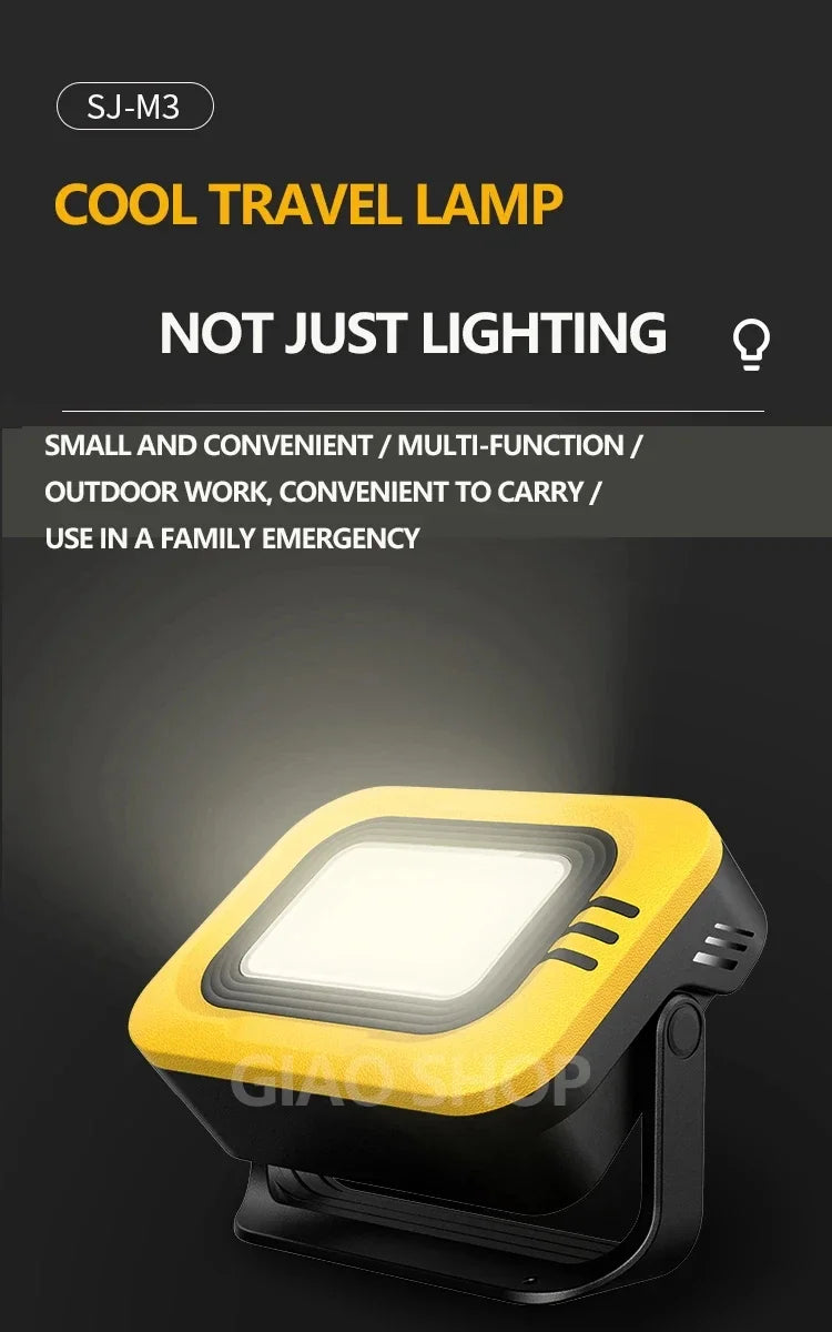 Draagbare Campinglamp | Zonne-energie Spotlamp | Waterdichte LED Werklamp | 7500mAh Oplaadbare Zaklamp