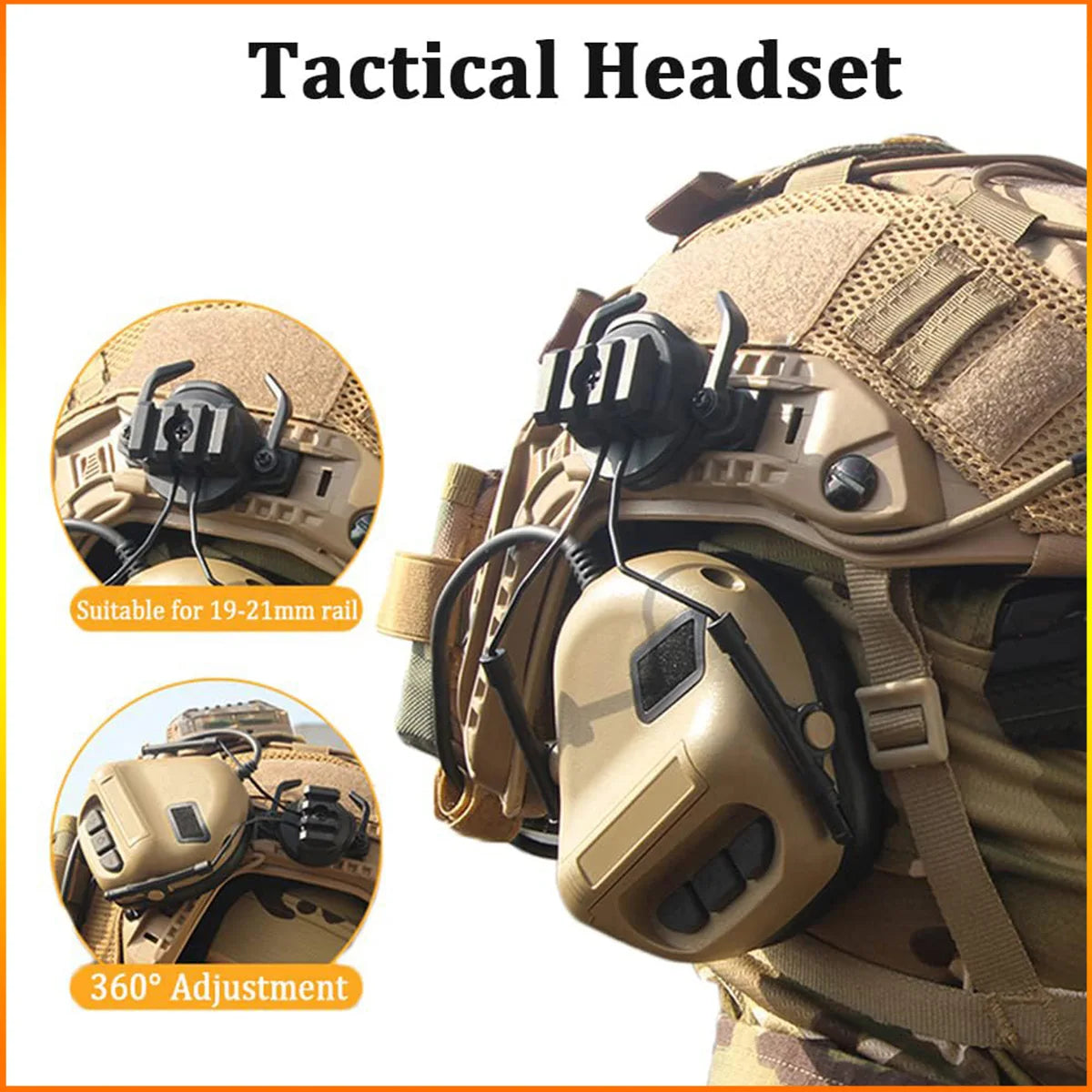 Airsoft FAST Helm Set – Tactische Helm met Headset en Helmovertrek voor Cosplay, Paintball en Jacht