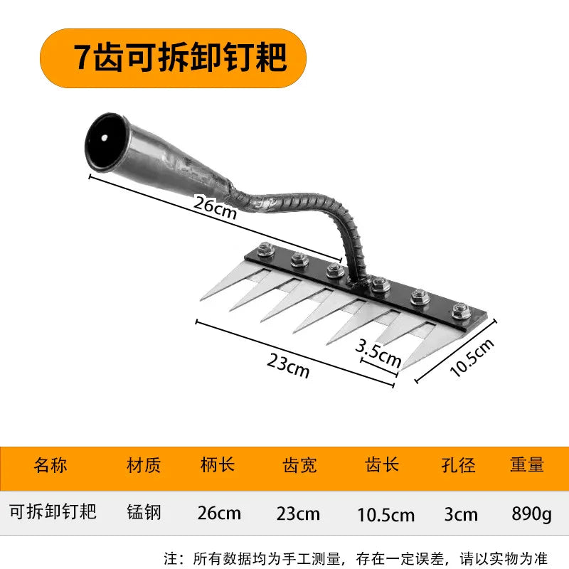 5/6/7/8 Tanden Carbon Staal Tuin Hand Hark – Tuin Weeding Tool voor Aardewerken, Dethatching en Luchtigheid van de Bodem