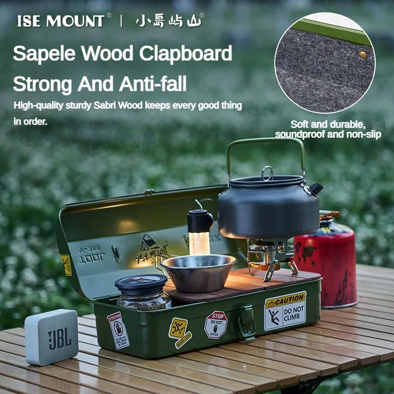 Outdoor Metaal Gereedschapskist | Draagbare Valbestendige en Vochtbestendige Opbergtas voor Campingaccessoires