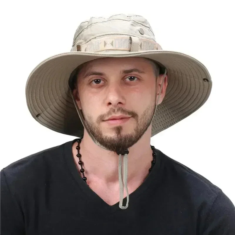 Zomer Bucket Hat voor Heren – UV-beschermende Outdoor Hoed met Brede Rand voor Hiking, Vissen & Strand
