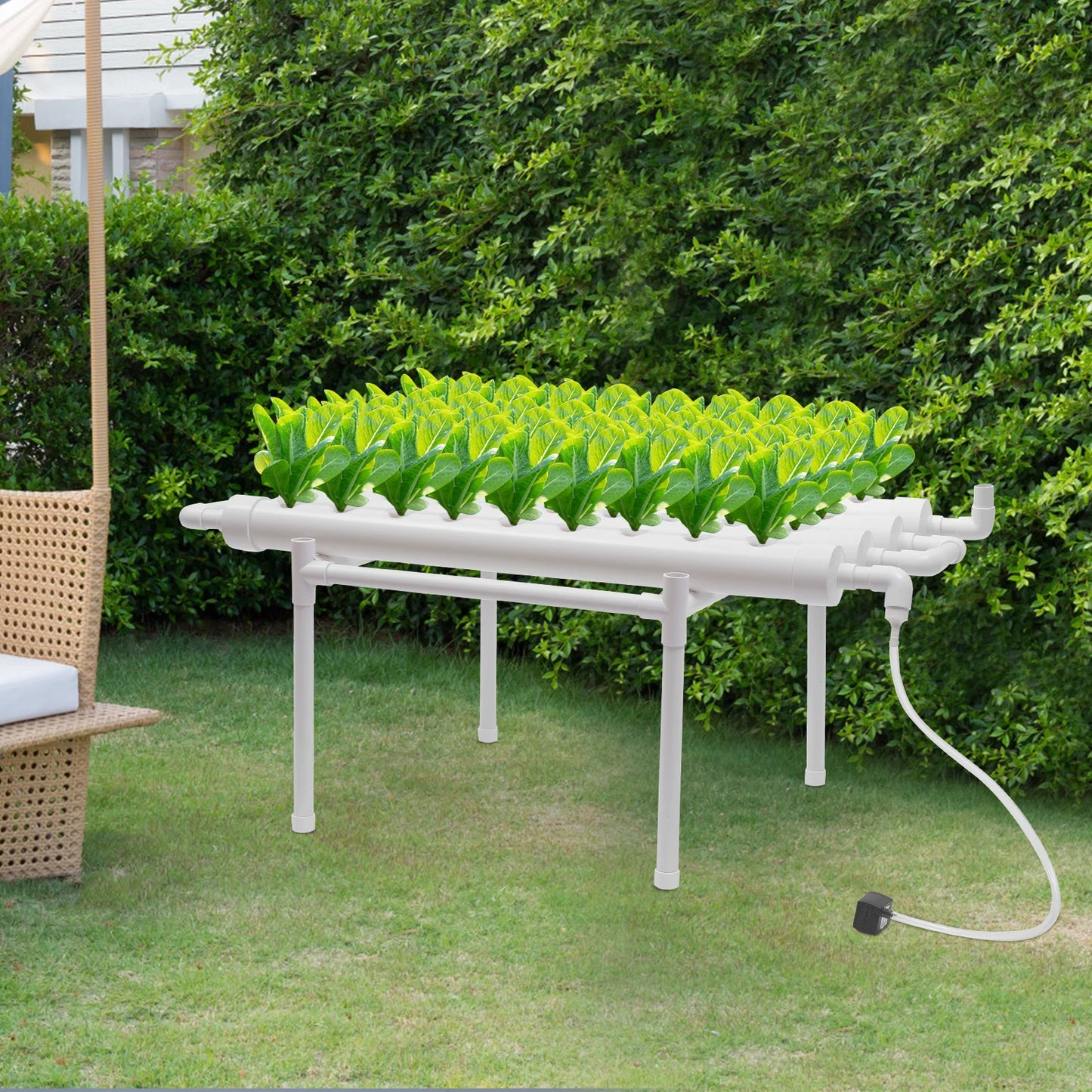 Hydroponic Growing System Kit – 36 Planting Locations, 1-Layer PVC System for Vegetable and Herb Growing