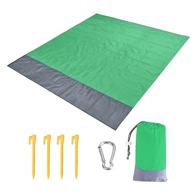 Oversized Beach Towel Mat, Sand-Free en Waterdichte Strandmat, Winddichte Picnic Deken met 4 Haringen voor Buiten en Kamperen