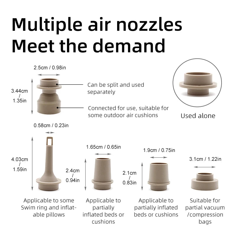 Draadloze Oplaadbare Luchtpomp – Mini Air Compressor voor Buitenshuis, Zwemband, Luchtbed & Multifunctionele Luchtpomp