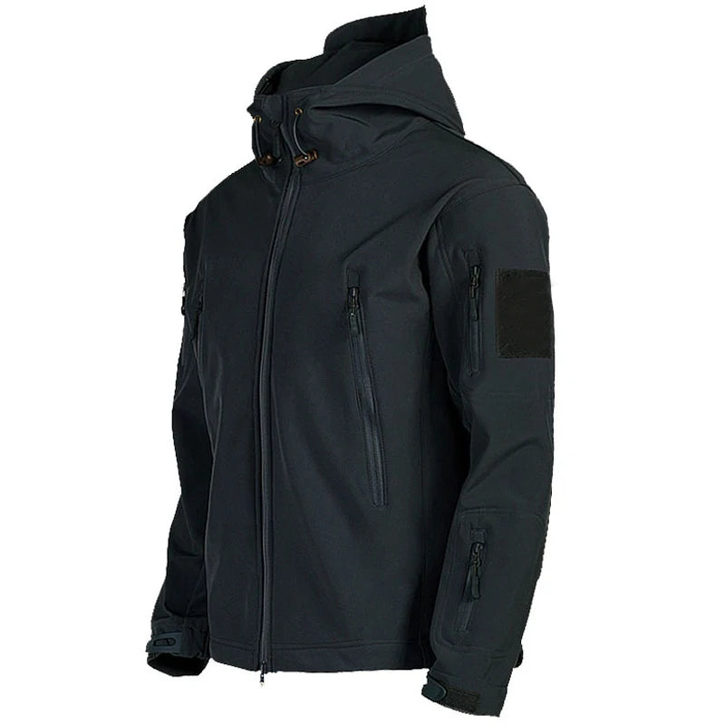 Militaire Softshell Jas Heren – Winddichte en Waterdichte Tactical Jas met Capuchon en Zakken voor Vier Seizoenen