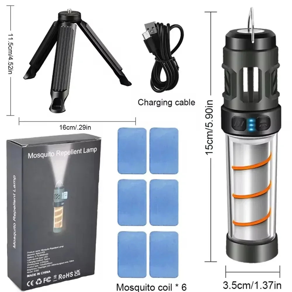 Faltbares Campinglicht – per USB wiederaufladbare Taschenlampe und Teleskoplaterne mit Standfuß