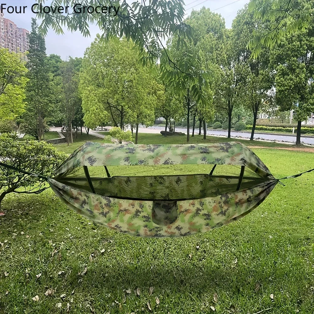 3-in-1 Camping Hammock with Mosquito Net and Sun Shelter – Durable Outdoor Hammock for Travel, Backpacking, and Parks