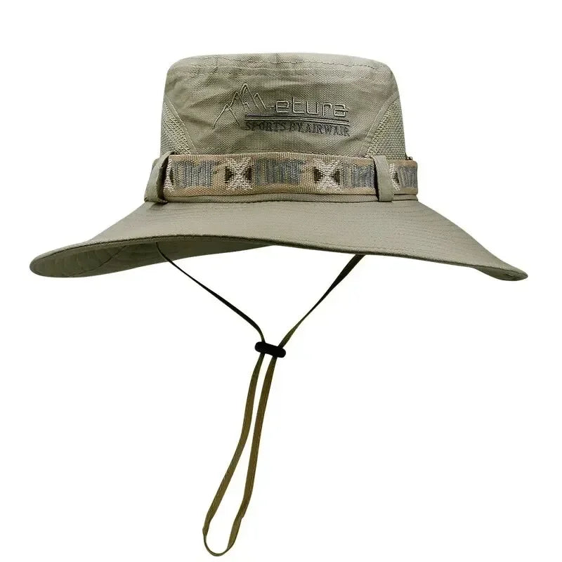 Zomer Bucket Hat voor Heren – UV-beschermende Outdoor Hoed met Brede Rand voor Hiking, Vissen & Strand