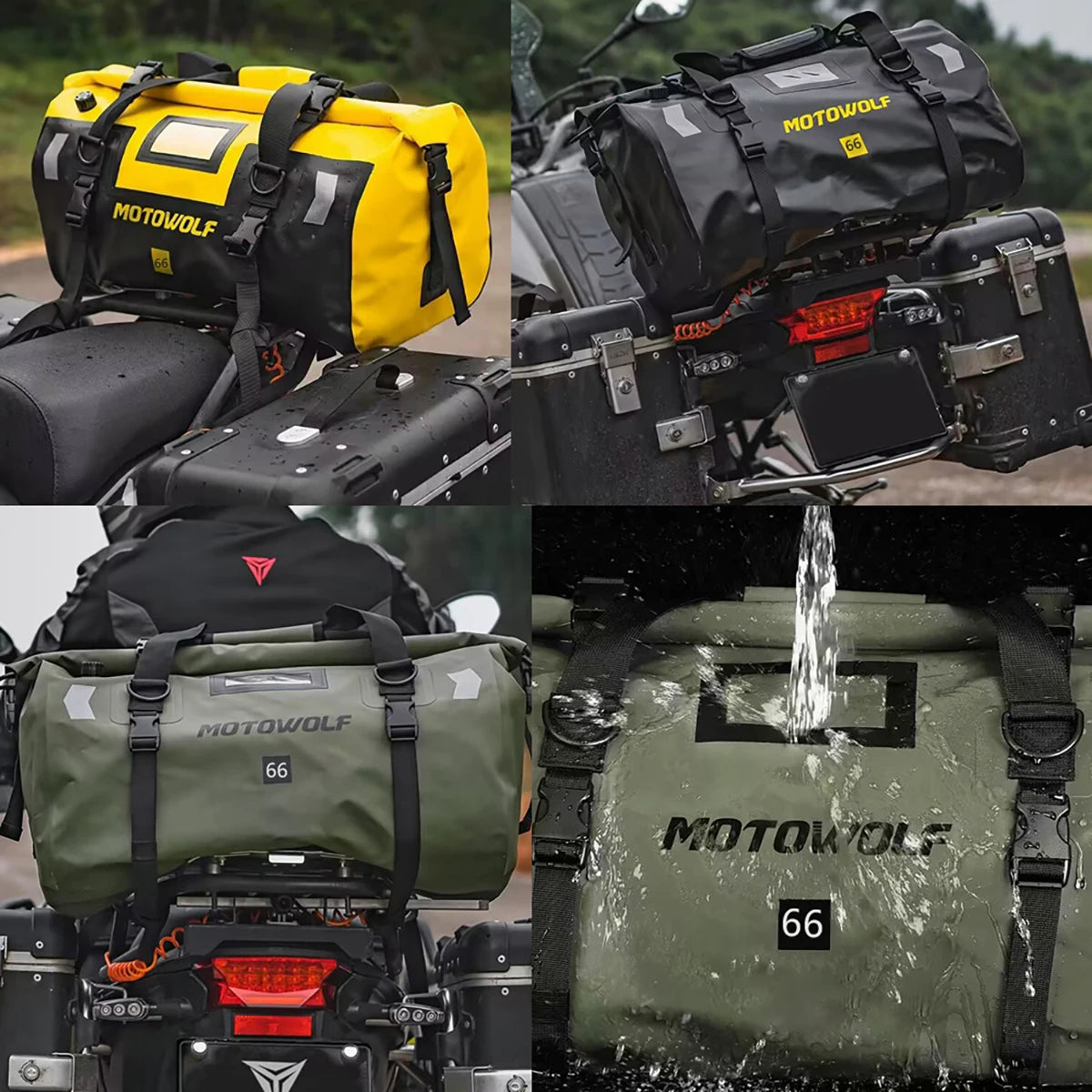 Motorcycle Dry Bag 40L/66L - Waterdichte Reflecterende Duffle Bag voor Reizen, Kamperen, Skiën, Fietsen, en Outdoor Avonturen
