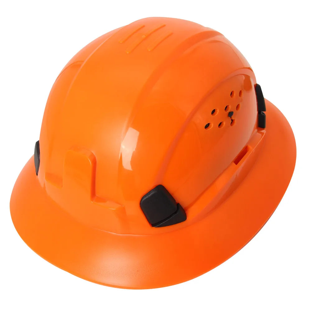 Full Brim CE Veiligheidshelm met Geïntegreerde Bril – Ademend Bouwhelm voor Industrie, Redding & Klimwerk