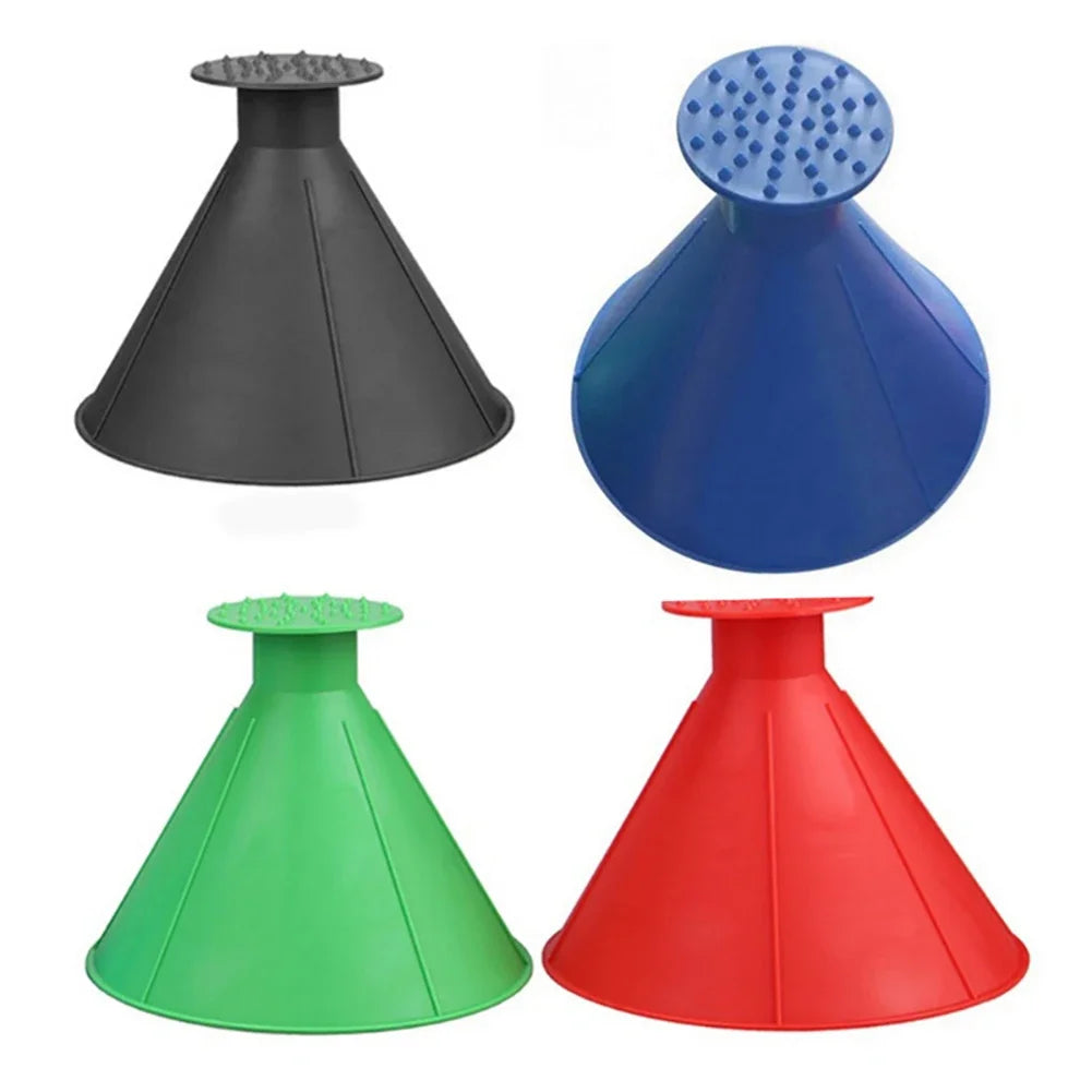 Car Ice Scraper Funnel – Car Window Snow and Ice Scraper, Practical Window Cleaning for Home and Car