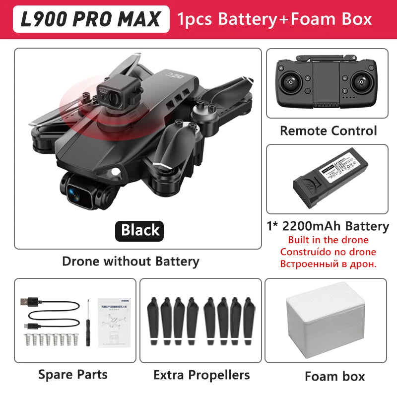 L900 PRO GPS-Drohne – 4K-Doppelkamera | 5G WLAN FPV | Faltbarer Quadrocopter mit bürstenlosem Motor