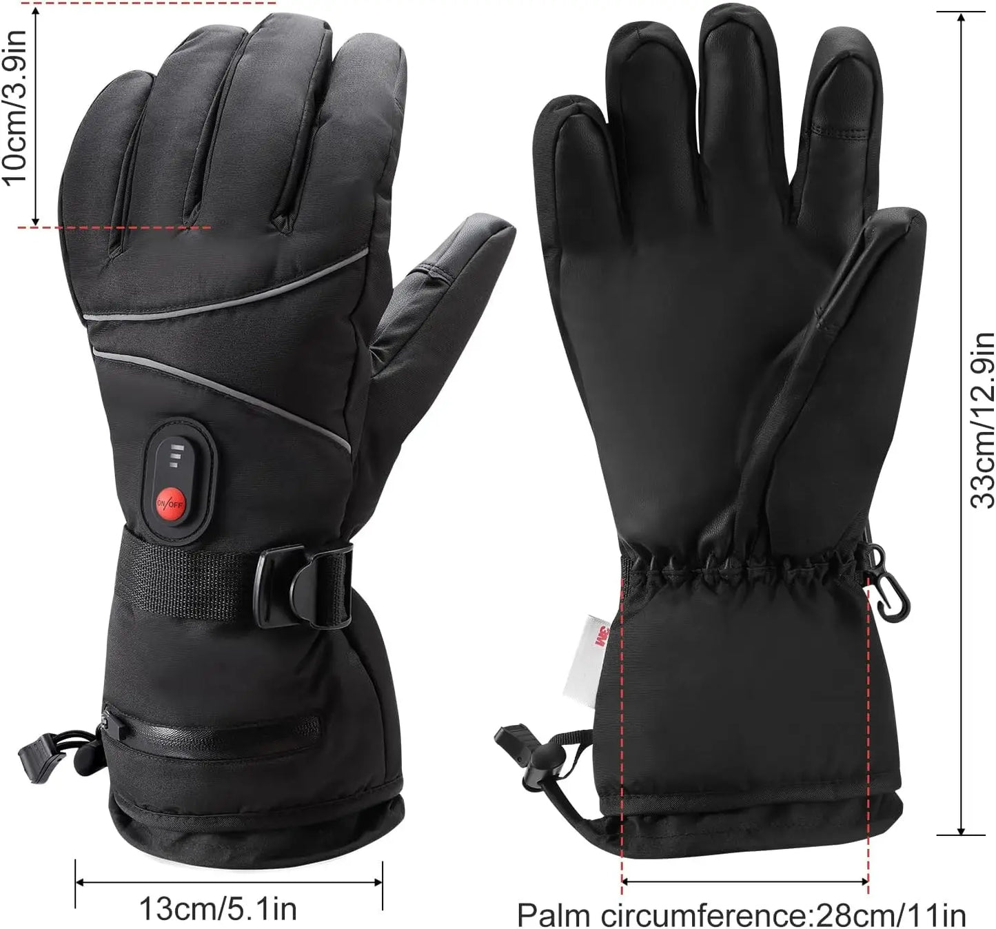 Beheizte Handschuhe – wiederaufladbarer 6000-mAh-Akku – einstellbare Temperatur – für Radfahren, Motorradfahren, Skifahren und Bergsteigen