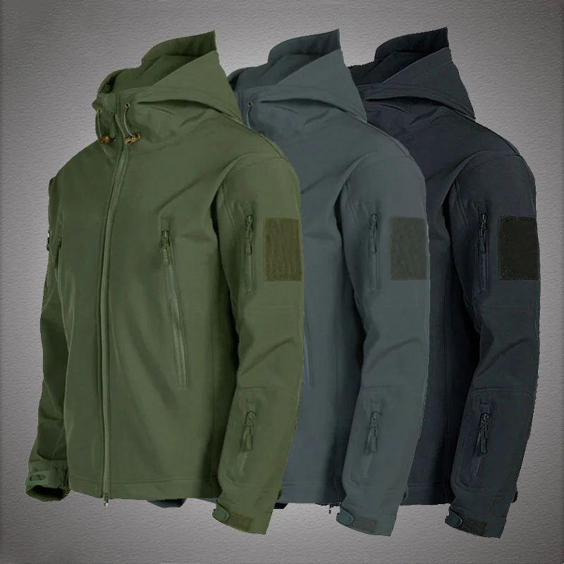 Militaire Softshell Jas Heren – Winddichte en Waterdichte Tactical Jas met Capuchon en Zakken voor Vier Seizoenen