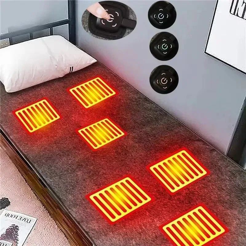 USB Elektrische Deken – Verwarmd Matje met Drie Temperatuurstanden, Zachte en Veilige Verwarmingsmat voor Camping en Outdoor