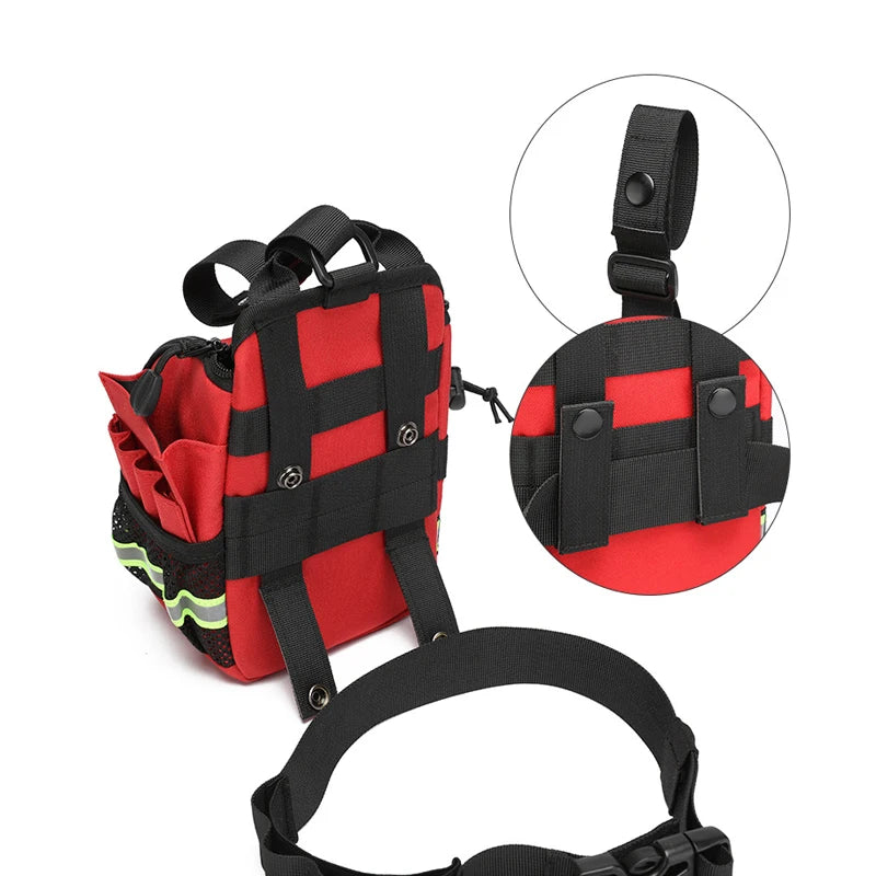 Erste-Hilfe-Hüfttasche – Rote medizinische Aufbewahrungstasche, kompakte Survival-Medizintasche, leere Tasche für Outdoor und Reisen