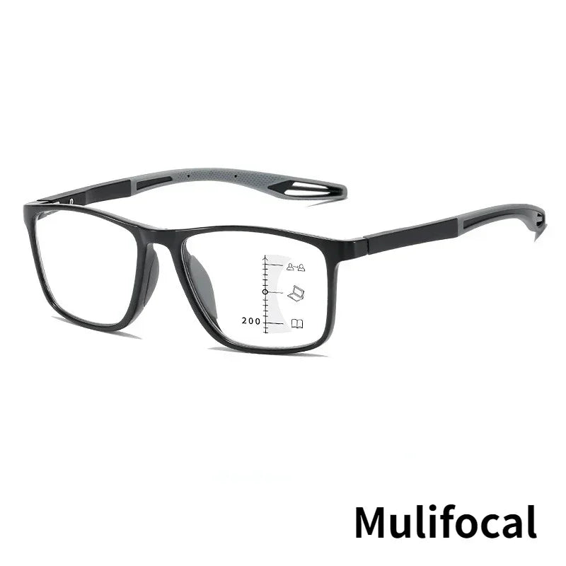 TR90 Multifocale Leesbril - Anti-blauw Licht Bril voor Mannen en Vrouwen, Ultralichte Progressieve Bril voor Dichtbij en Veraf