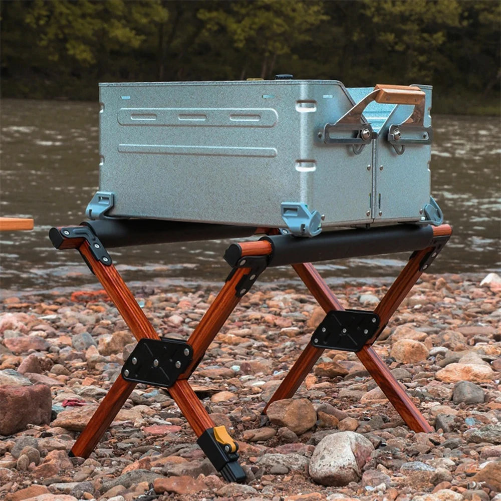 Outdoor Camping Vouwbare Cooler Stand | Opvouwbaar Aluminium Ice Box Houder voor Hiking en Picknick met Anti-Slip Ondersteuning