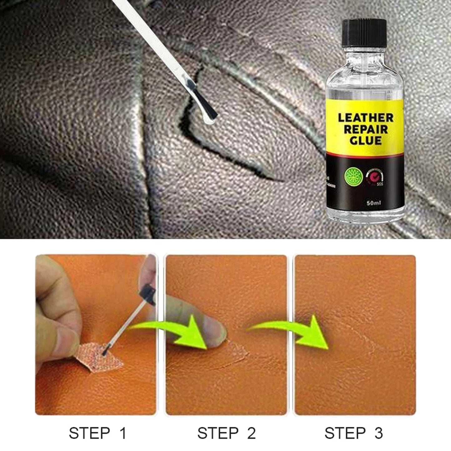 30ml/50ml Leer Reparatielijm – Sterke Lijm voor Auto- en Meubelonderhoud